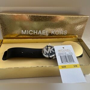 Michael Kors Black Belt Bag with Silver Accent